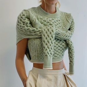 Rosie Assoulin Thousand and One Ways Sweater in Mint